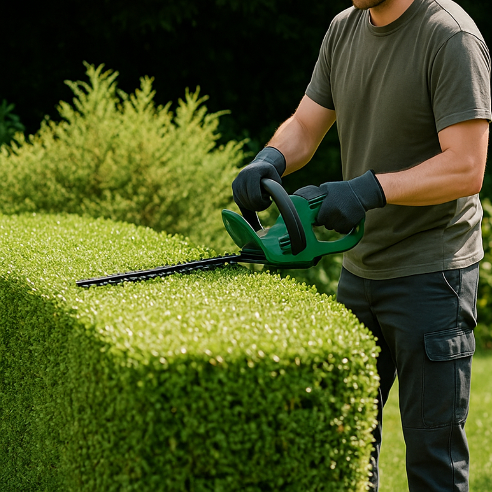 Heckenschnitt im Garten